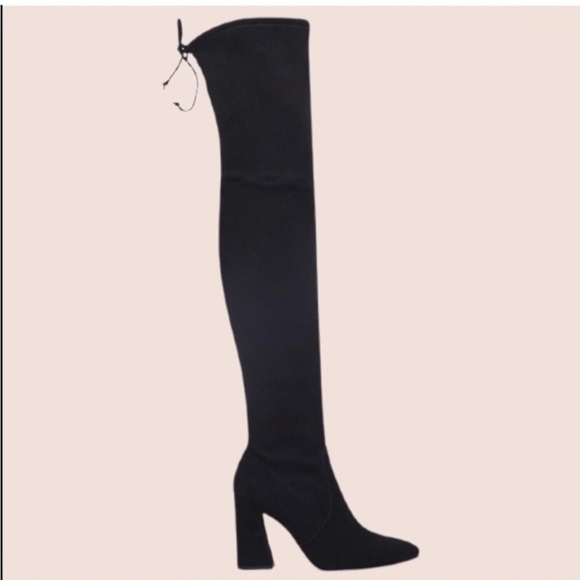 Stuart Weitzman Funland Velvet Black OTK Over The Knee Boots - Picture 6 of 16